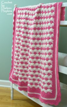 Adorable crocheted baby blanket. Crochet pattern Shells of Love by Darleen Hopkins #CbyDH