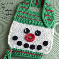 christmas-snowman-baby-bib-crochet-pattern-by-darleen-hopkins #CbyDH