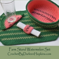 Farm Stand Watermelon Kitchen Set crochet pattern by Darleen Hopkins