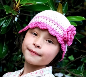 Flapper Style Hat with Rose Crochet Pattern by Darleen Hopkins