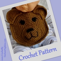 Brown Baby Bear Drool Bib Crochet Pattern by Darleen Hopkins