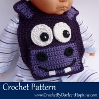 Hippo Drool Bib crochet pattern by Darleen Hopkins