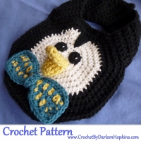 Penguin Drool Bib Crochet Pattern by Darleen Hopkins