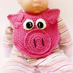 Pig Drool Baby Bib, http://www.ravelry.com/patterns/library/lil-oinker-drool-bib-spit-burp-pig-or-piglet-crochet