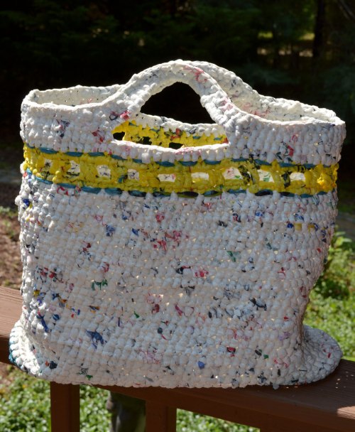 Plarn Crocheted Bag Plastic Bag Upcycle Practice the 3 Rs (Reduce, Reuse, Recycle) with your crochet, knitting and crafting