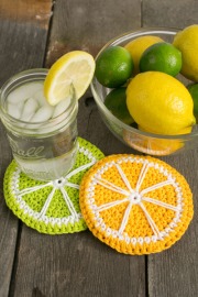 Lime and Lemonade coasters crochet pattern by Darleen Hopkins #CbyDH