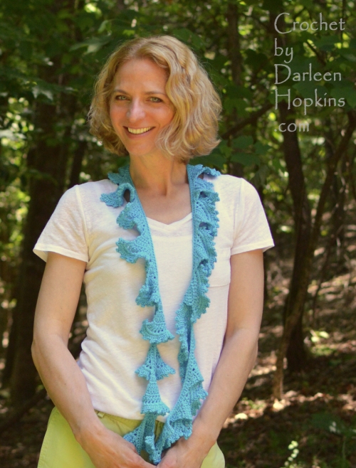 del mar scarf, crochet pattern by Darleen Hopkins #CbyDH