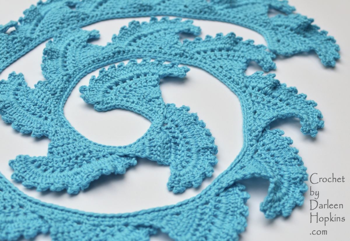crocheted scarf pattern, del mar, by Darleen Hopkins