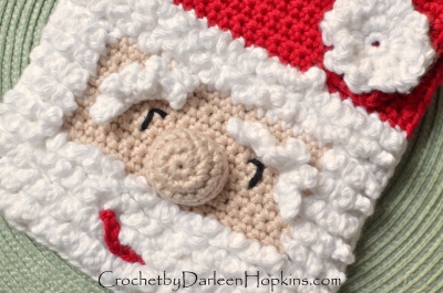 Christmas Santa Baby Bib crochet pattern by Darleen Hopkins #CbyDH