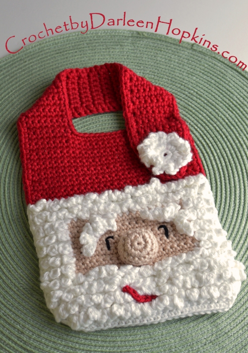 Santa Baby Bib crochet pattern by Darleen Hopkins #CbyDH