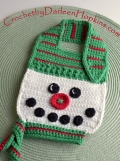 Snowman Baby BIb Crochet Pattern by Darleen Hopkins