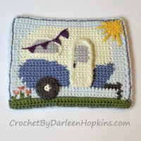 Adorable camper hot pad crochet pattern